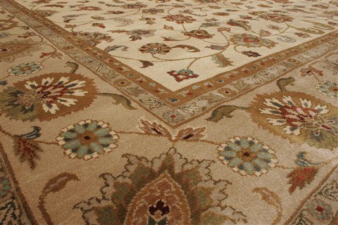 Agra Beige Hand Knotted 81 X 910 Area Rug 250-21788 Image 16
