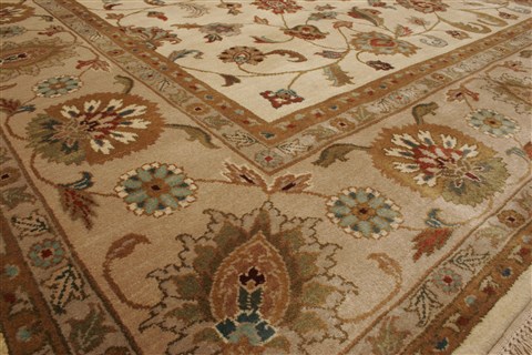 Agra Beige Hand Knotted 81 X 910 Area Rug 250-21788 Image 17