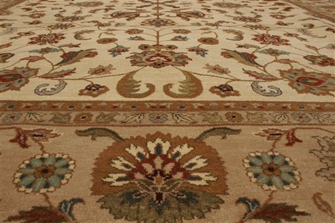 Agra Beige Hand Knotted 81 X 910 Area Rug 250-21788 Image 29