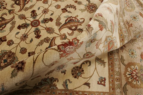 Agra Beige Hand Knotted 81 X 910 Area Rug 250-21788 Image 6