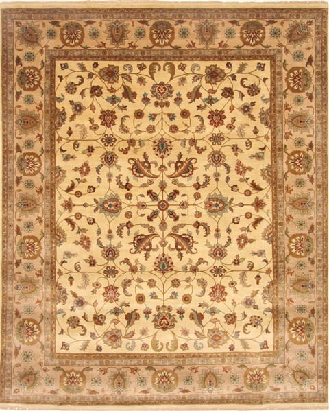 Agra Beige Hand Knotted 81 X 910 Area Rug 250-21788 Image 0