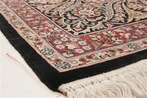 Pak-Persian Black Hand Knotted 81 X 105 Area Rug 250-21795 Image 21