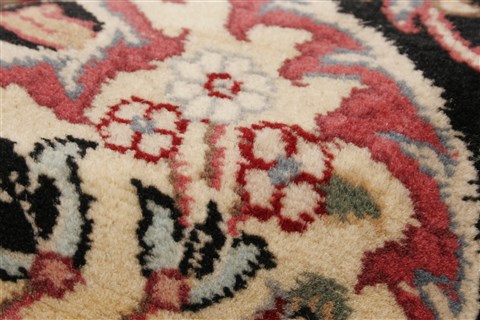 Pak-Persian Black Hand Knotted 81 X 105 Area Rug 250-21795 Image 5