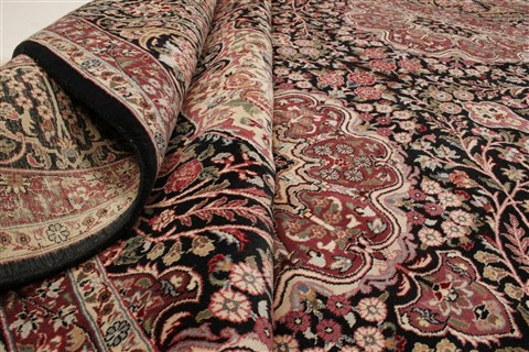 Pak-Persian Black Hand Knotted 81 X 105 Area Rug 250-21795 Image 8