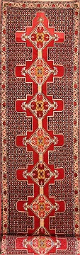 Pakistani Sanandaj Red Runner 13 to 15 ft Wool Carpet 21799