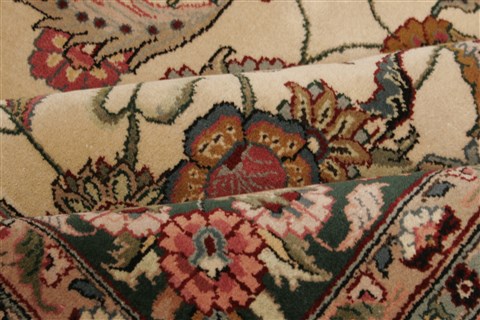 Kashan Beige Hand Knotted 711 X 910  Area Rug 250-21814 Image 10