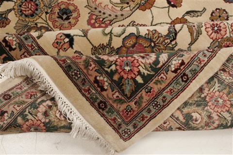 Kashan Beige Hand Knotted 711 X 910  Area Rug 250-21814 Image 11