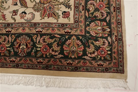 Kashan Beige Hand Knotted 711 X 910  Area Rug 250-21814 Image 18