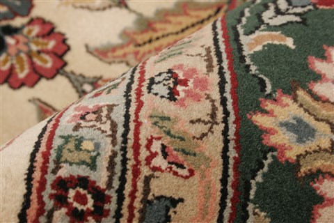 Kashan Beige Hand Knotted 711 X 910  Area Rug 250-21814 Image 1