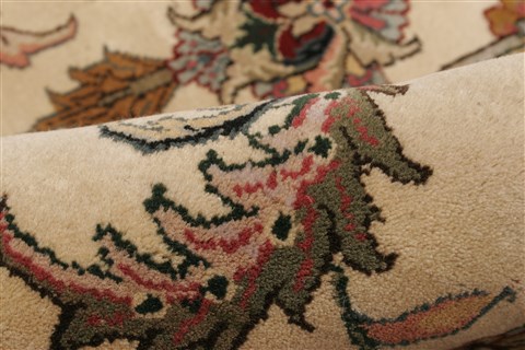 Kashan Beige Hand Knotted 711 X 910  Area Rug 250-21814 Image 2