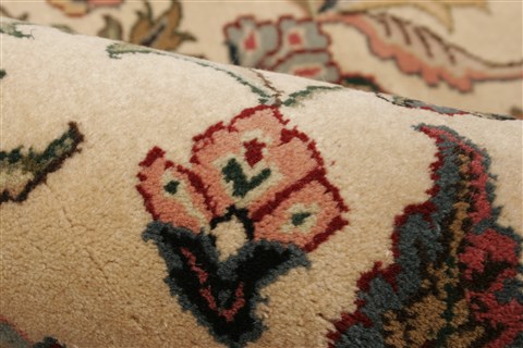 Kashan Beige Hand Knotted 711 X 910  Area Rug 250-21814 Image 3