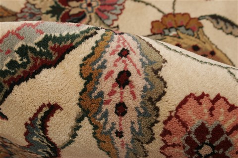 Kashan Beige Hand Knotted 711 X 910  Area Rug 250-21814 Image 4