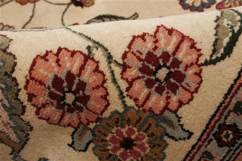 Kashan Beige Hand Knotted 711 X 910  Area Rug 250-21814 Image 5