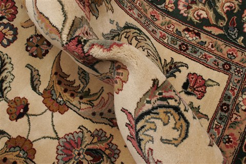 Kashan Beige Hand Knotted 711 X 910  Area Rug 250-21814 Image 6