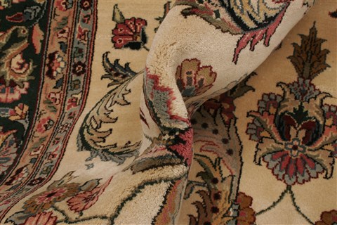 Kashan Beige Hand Knotted 711 X 910  Area Rug 250-21814 Image 7