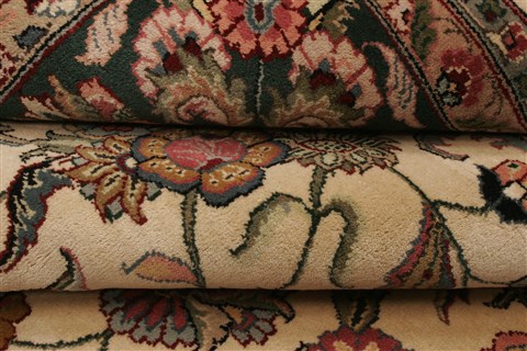 Kashan Beige Hand Knotted 711 X 910  Area Rug 250-21814 Image 8