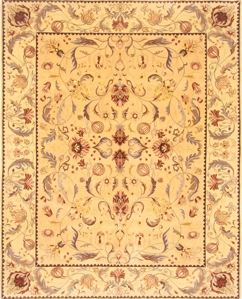 Modern Yellow Hand Knotted 711 X 910 Area Rug 250-21826 Image 0