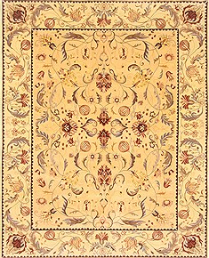 Indian Modern Yellow Rectangle 8x10 ft Wool Carpet 21826