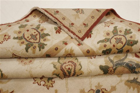 Chobi Beige Hand Knotted 81 X 100 Area Rug 250-21855 Image 10