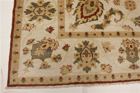 Chobi Beige Hand Knotted 81 X 100 Area Rug 250-21855 Image 18