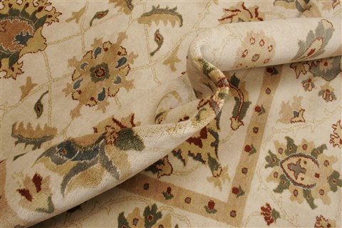 Chobi Beige Hand Knotted 81 X 100 Area Rug 250-21855 Image 6