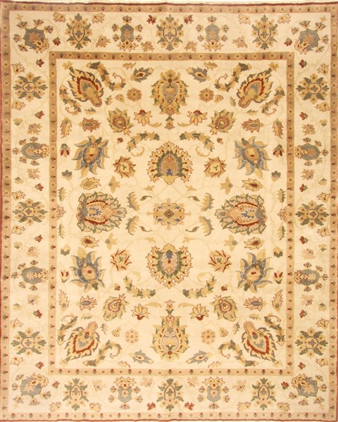 Chobi Beige Hand Knotted 81 X 100 Area Rug 250-21855 Image 0