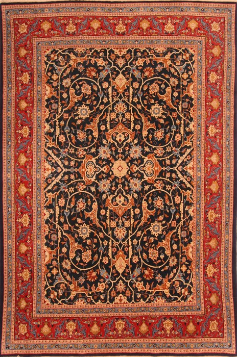 Tabriz Blue Hand Knotted 66 X 99 Area Rug 100-21868 Image 0
