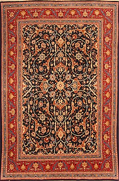 Tabriz Blue Hand Knotted 6'6" X 9'9"  Area Rug 100-21868