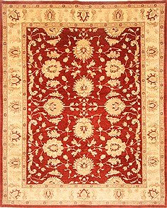 Pishavar Red Hand Knotted 8'2" X 10'0"  Area Rug 250-21870