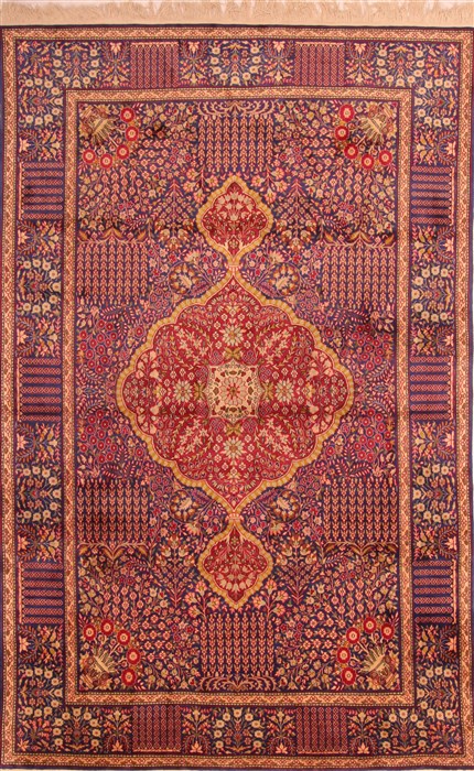 Kerman Purple Hand Knotted 511 X 92  Area Rug 100-21881 Image 0