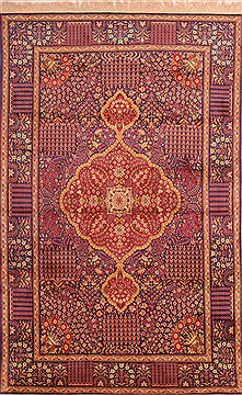 Kerman Purple Hand Knotted 5'11" X 9'2"  Area Rug 100-21881