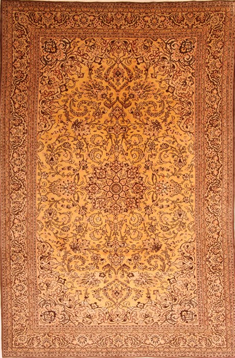 Qum Yellow Hand Knotted 610 X 109 Area Rug 100-21886 Image 0