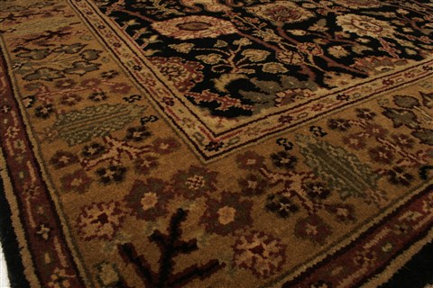 Agra Black Hand Knotted 42 X 60 Area Rug 250-21903 Image 11