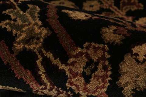 Agra Black Hand Knotted 42 X 60 Area Rug 250-21903 Image 1