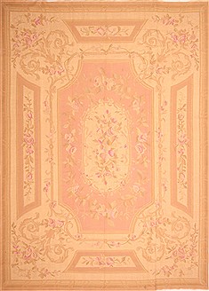 Aubusson Beige Flat Woven 9'10" X 13'4"  Area Rug 100-21906