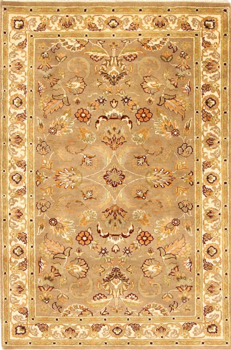 Agra Beige Hand Knotted 40 X 60 Area Rug 250-21907 Image 0