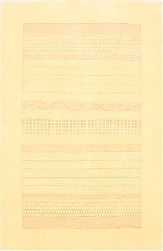 Gabbeh Beige Hand Knotted 4'0" X 6'1"  Area Rug 250-21946