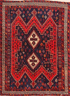 Sirjan Blue Hand Knotted 4'5" X 6'1"  Area Rug 100-21949