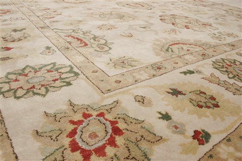Chobi Beige Hand Knotted 83 X 107 Area Rug 250-21956 Image 16
