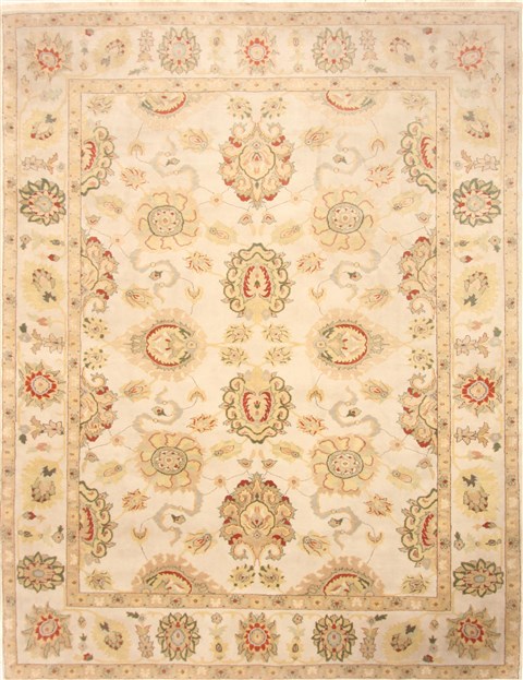 Chobi Beige Hand Knotted 83 X 107 Area Rug 250-21956 Image 0