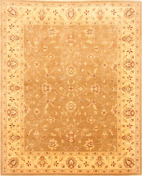 Pishavar Brown Hand Knotted 70 X 88 Area Rug 250-21958 Image 0