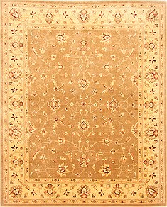Pakistani Pishavar Brown Rectangle 7x9 ft Wool Carpet 21958