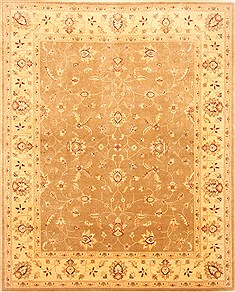 Pakistani Pishavar Brown Rectangle 7x9 ft Wool Carpet 21958
