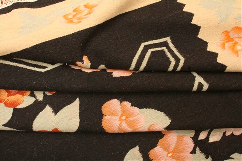 Kilim Black Flat Woven 99 X 131 Area Rug 100-21964 Image 8