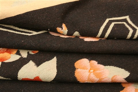 Kilim Black Flat Woven 99 X 131 Area Rug 100-21964 Image 10