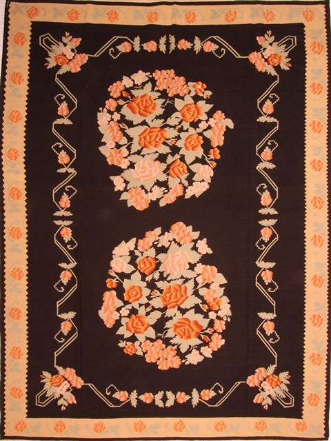 Kilim Black Flat Woven 99 X 131 Area Rug 100-21964 Image 0
