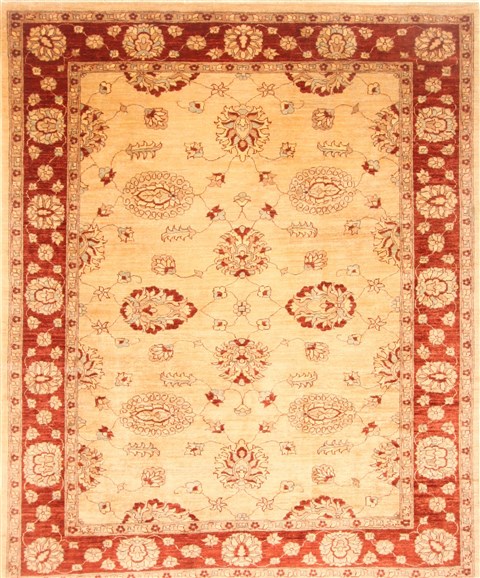 Pak-Persian Beige Hand Knotted 71 X 89  Area Rug 250-21965 Image 0
