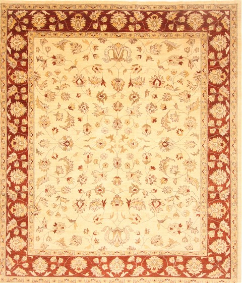 Pishavar Beige Hand Knotted 85 X 97  Area Rug 250-21973 Image 0