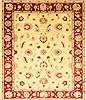 Pishavar Beige Hand Knotted 86 X 96  Area Rug 250-21974 Thumb 0