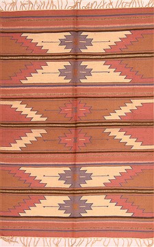 Egyptian Kilim Beige Rectangle 5x7 ft Wool Carpet 21975